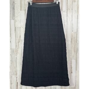 Lace Lined Maxi Skirt Sz Small Black Stretch Dark Fairy Whimsygoth Romantic EUC